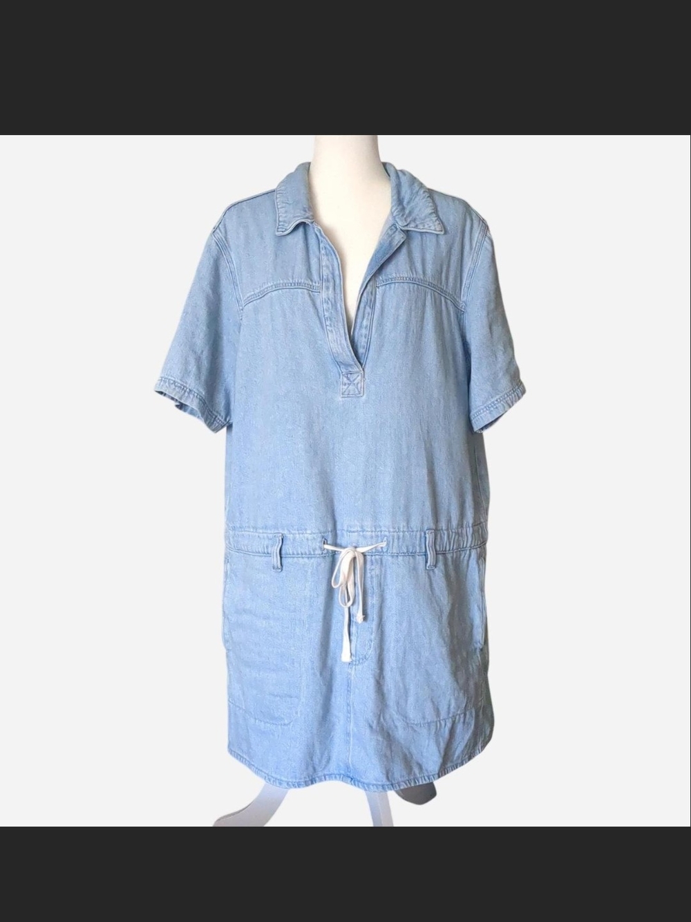 Universal Thread Light Wash Denim Drop Waist Mini Dress Size L